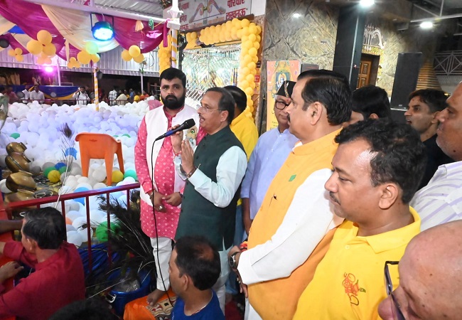 सुदर्शन चक्रधारी भगवान कृष्ण हैं आसुरी शक्तियों के विनाश के प्रतीक: डा दिनेश शर्मा