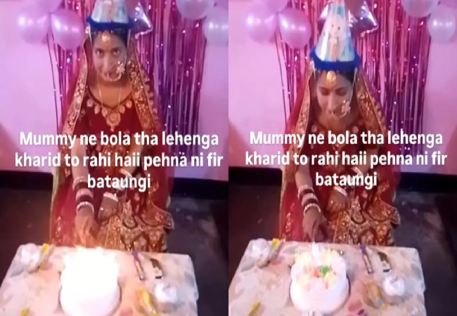 Viral Video: बर्थडे केक काटती लड़की का Video हो गया वायरल, लोग कमेंट में कहने लगे ये बात