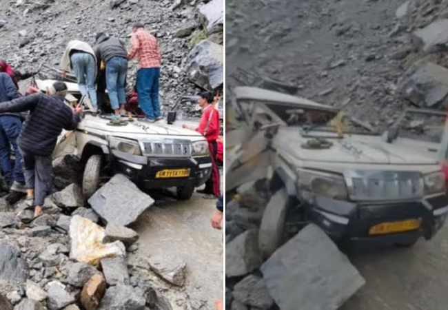 Kedarnath Accident: केदारनाथ हाईवे पर गौरीकुंड के पास यात्रियों से भरे वाहन पर गिरा पत्थर, दो की मौत