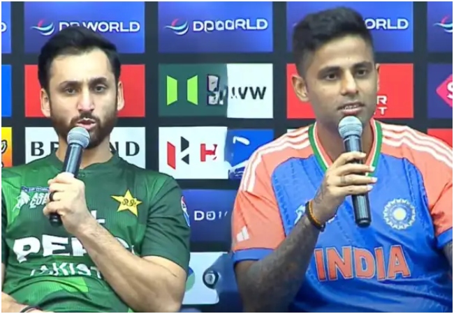 Video- सूर्य कुमार यादव ने छुपकर पाकिस्तानी कप्तान से मिलाया था हाथ? AAP नेता सौरभ भारद्वाज ने शेयर किया वीडियो