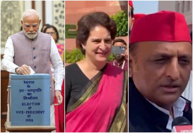 PM मोदी, प्रियंका गांधी और अखिलेश यादव समेत कई नेताओं ने उपराष्ट्रपति चुनाव में डाला वोट