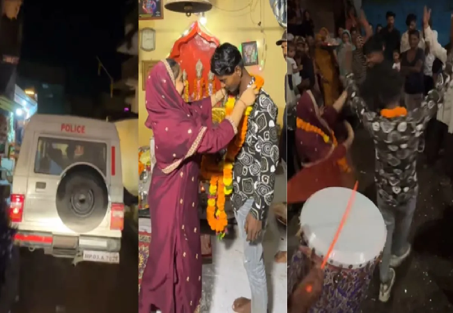 Viral Video : पुलिस, बैंड-बाजा और बारात…ऐसी अनोखी Love Marriage देख खुशी से गूँजा गाँव