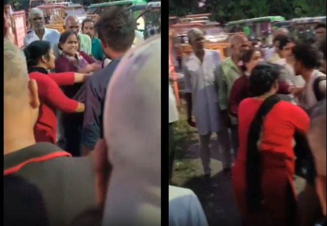 मेरठ में युवती ने मनचले को बीच सड़क पर जड़ा 5 सेकेंड 5 थप्पड़ , देखें पिटाई का Viral Video