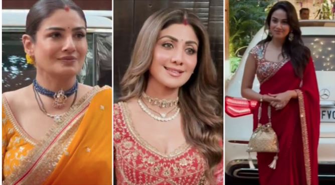 Bollywood Karva Chauth Celebration : अनिल कपूर के घर करवाचौथ की पूजा करने शाहिद-वरुण की पत्नी, शिल्पा-रवीना पहुंची, सेलेब्स का जमावड़ा