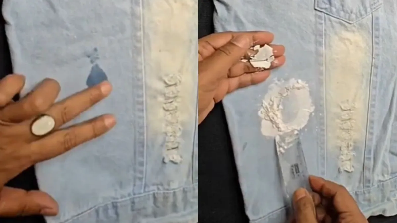 Viral video : कपड़े से तेल के दाग को हटाने के महिला ने बताया ट्रिक , सोशल मीडिया पर हुआ वायरल