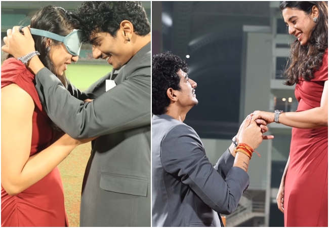 Video: स्मृति मंधाना को पलाश मुच्छल ने खूबसूरत अंदाज में किया प्रपोज, दोनों ने एक-दूसरे को पहनाई रिंग