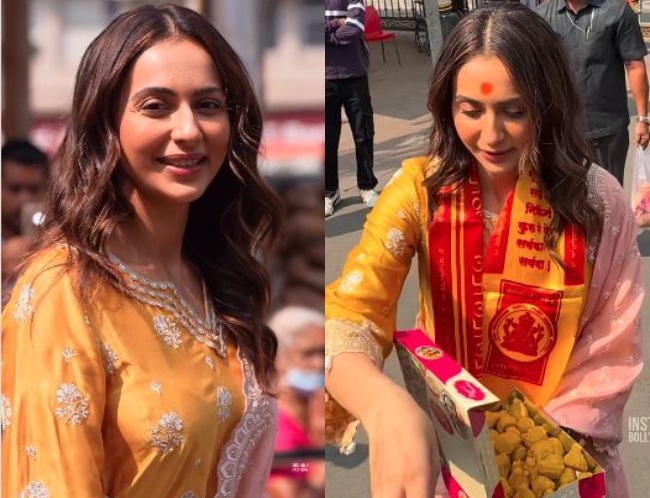 फिल्म 'दे दे प्यार दे 2' कल हो रही है रिलीज, एक्ट्रेस रकुल प्रीत सिंह ने बप्पा का लिया आशीर्वाद, पैपराजी को दिया प्रसाद