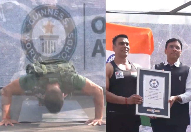 27KG वजन के साथ एक घंटे में 847 पुश-अप, रोहताश चौधरी ने बनाया गिनीज वर्ल्ड रिकॉर्ड