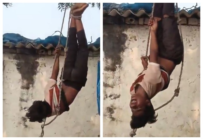 VIDEO: महराजगंज में मोबाइल चोरी के शक में नाबालिग को पेड़ से उल्टा लटका ग्रामीणों ने दी तालीबानी सजा