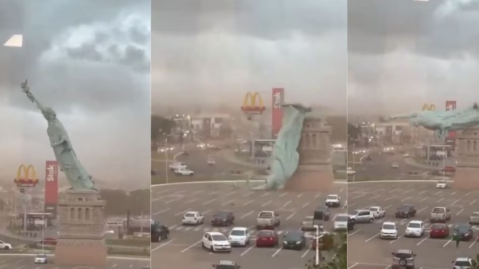 Video Viral : ब्राजील में तूफान का कहर, स्टैच्यू ऑफ लिबर्टी की रेप्लिका गिरी, इलाके को किया गया सील