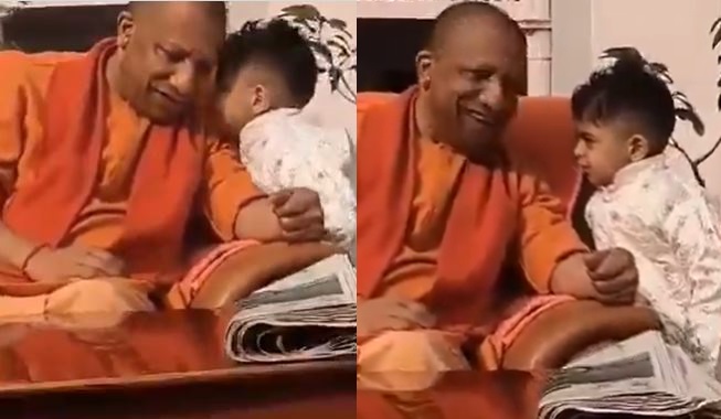 Viral video: सीएम योगी के पास पहुंचा एक बच्चा, CM ने पूछा क्या चाहिए? उसने कान में बोला-चिप्स चाहिए...