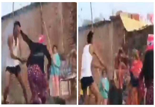 VIDEO: इंसानियत हुई शर्मशार, महिलाएं और बच्चों पर दबंग बरसाते रहे लाठियां, किसी के सिर पर मारी लाठी तो किसी की पीठ पर