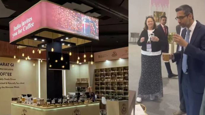 Bharat GI Tag Coffee :  गूगल के सीईओ सुंदर पिचाई ने जीआई टैग वाली भारत कॉफी का स्वाद चखा,कहा— 'Wow'