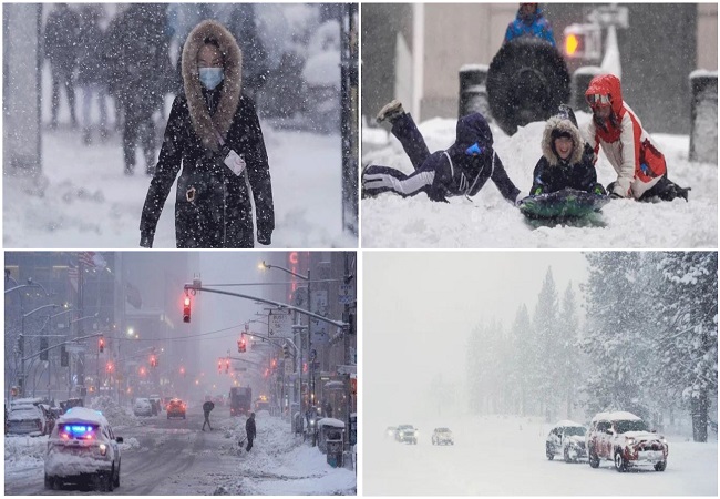 US Snowstorm Havoc : अमेरिका में बर्फीले तूफान के कहर से 10 हजार से अधिक उड़ानें रद्द, कई राज्यों में आपातकाल घोषित