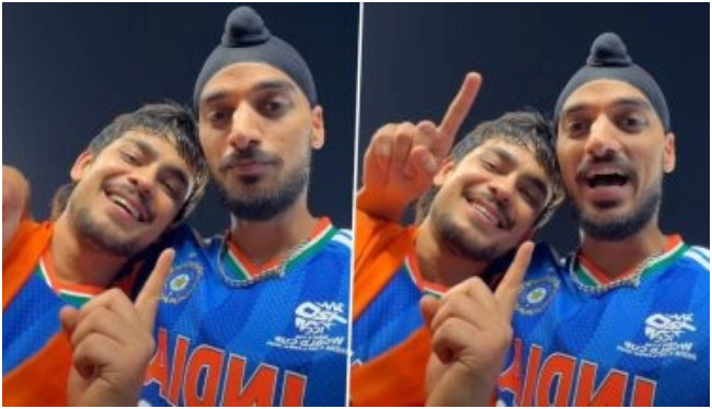 Video-टीम इंडिया बनी विश्व विजेता तो ‘चैंपियंस’ पल वायरल, ईशान किशन-अर्शदीप सिंह की मस्ती, बोले- ‘एक बिहारी सब पर भारी’