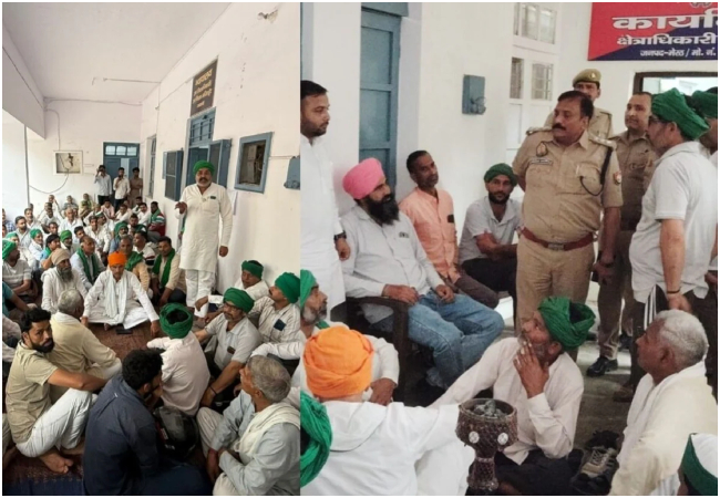 भाकियू प्रवक्ता की राकेश टिकैत गिरफ्तारी से यूपी के मुजफ्फरनगर में तनावपूर्ण स्थिति,थाने का किया घेराव