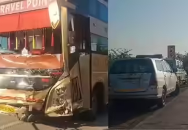 Hathras News : यमुना एक्सप्रेसवे पर डबल डेकर बस ने वैन को मारी टक्कर, तीन महिलाओं समेत 6 की मौत