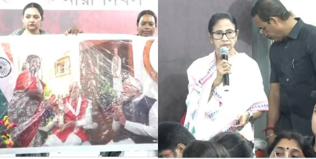 पीएम मोदी के आरोपों पर ममता का पलटवार, बोलीं- प्रधानमंत्री बैठे और राष्ट्रपति खड़ी हैं तस्वीर दिखाते हुए कहा कि हम कभी ऐसा नहीं करते, ये भाजपा की संस्कृति है