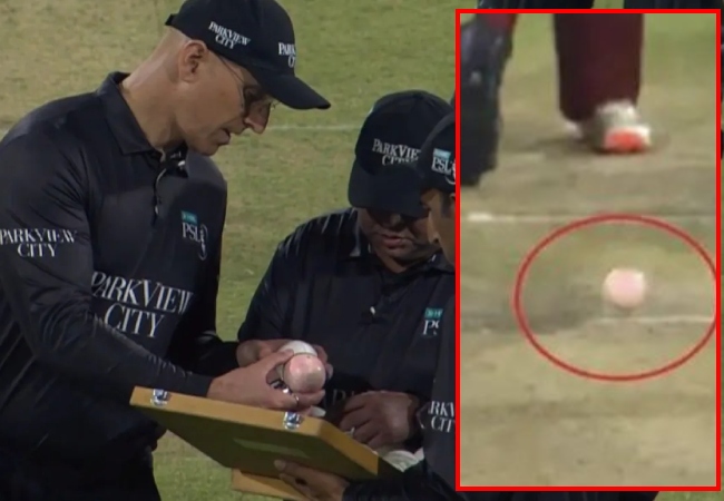 Video- PSL के पहले मैच में रंग छोड़ने लगी खिलाड़ियों की जर्सी, गेंद सफेद से हुई गुलाबी