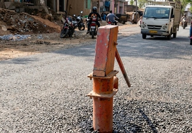 यूपी का अजूबा विकास, मिर्जापुर जिले में PWD ने हैंडपंप को बीच रास्ते पर छोड़ बना दी सड़क ,सोशल मीडिया पर किरकिरी के बाद जागा प्रशासन