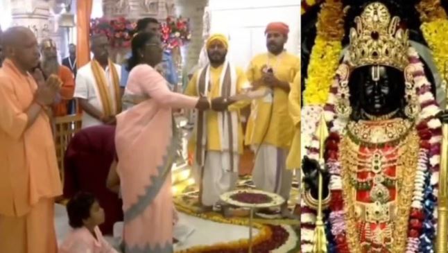 अयोध्या पहुंची राष्ट्रपति द्रौपदी मुर्मू: राम लला के दर्शन-पूजन किया,CM योगी बोले-राम मंदिर का निर्माण 500 वर्षों के संघर्ष का है परिणाम
