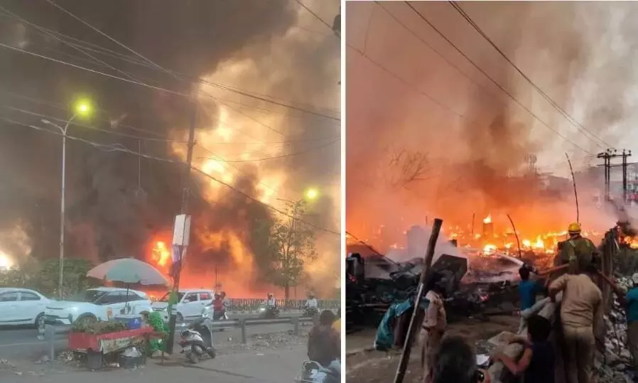 Lucknow Fire Tragedy : 1200 झोपड़ियां जलकर राख, पटाखों की तरह फूटे सिलिंडर, आग बुझाने में लगीं 22 दमकल गाड़ियां