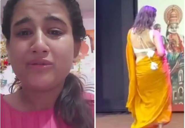 Video-ABVP के कार्यक्रम में भगवा साड़ी पहन “धक-धक करने लगा” गाने पर हुआ डांस, छात्रा रोते-रोते बोली कि साड़ी पहनी थी, कहां थी अश्लीलता ?