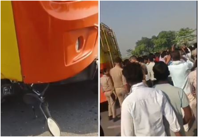 Lakhimpur Kheri News : तेज रफ्तार बस ने बाइक सवार को रौंदा, किशोर की मौके पर मौत