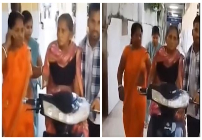 VIDEO: स्वास्थ्य विभाग की खुली पोल, मरीज को नहीं मिला स्ट्रेचर, दादी को स्कूटी पर बैठा कर ले गया पोता