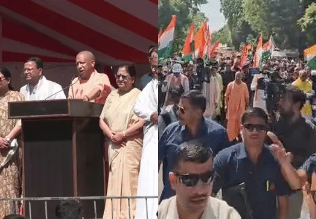 लखनऊ में ‘नारी शक्ति’ का विशाल प्रदर्शन, योगी बोले– महिलाओं के अधिकारों में रोड़ा बन रही है सपा-कांग्रेस”