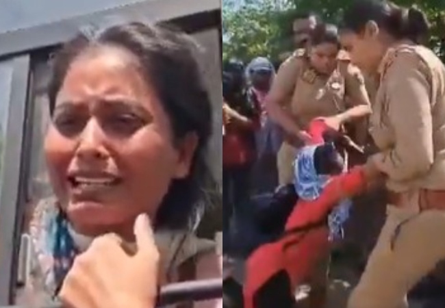 लखनऊ: सीएम हेल्पलाइन के 200 कर्मचारियों वेतन बढ़ाने की मांग में किया विरोध प्रर्दशन