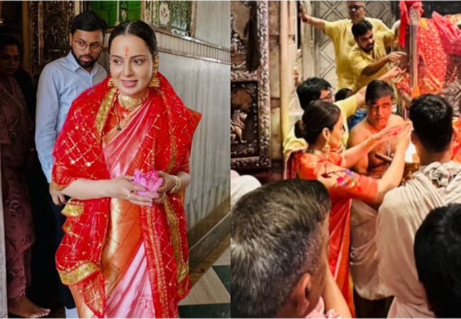 कोलकाता पहुंचीं कंगना रनौत, कालीघाट मंदिर में किए दर्शन