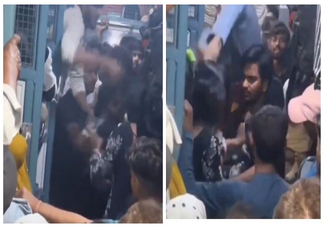 VIDEO: ट्रेन में अवैध वसूली से परेशान यात्री ने किन्नर की जमकर पिटाई, रोजाना यात्रियों और किन्नरों के बीच होती है बहस
