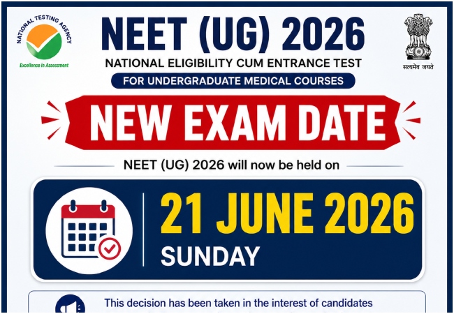 NEET (UG) 2026 परीक्षा की नई तिथि की घोषणा, NTA ने परीक्षार्थियों व अभिभावकों से की खास अपील