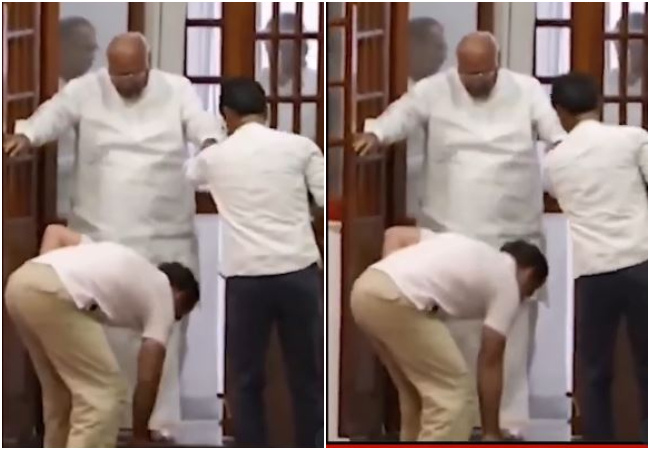 Video : राहुल गांधी ने हाथ से उठाया मल्लिकार्जुन खरगे का जूता, जीता सबका दिल, लोग बोले- यही हैं संस्कार