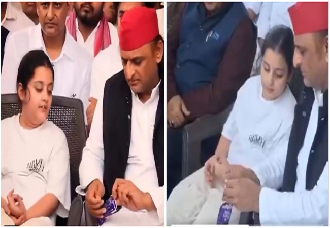 Video-बड़े पापा अखिलेश यादव का दुलार और नम आंखें..., श्मशान घाट पर छोटे भाई प्रतीक की बेटी को अपने हाथों से खिलाई चॉकलेट