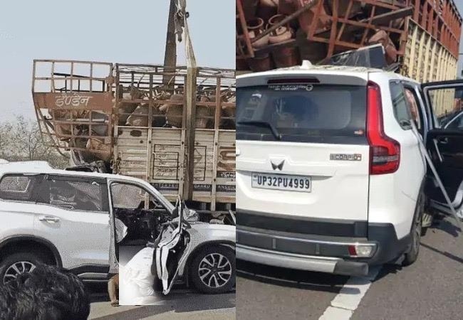 बुंदेलखंड एक्सप्रेसवे पर स्कॉर्पियो ट्रक से जा टकराई, एक ही परिवार के 4 लोगों की मौत