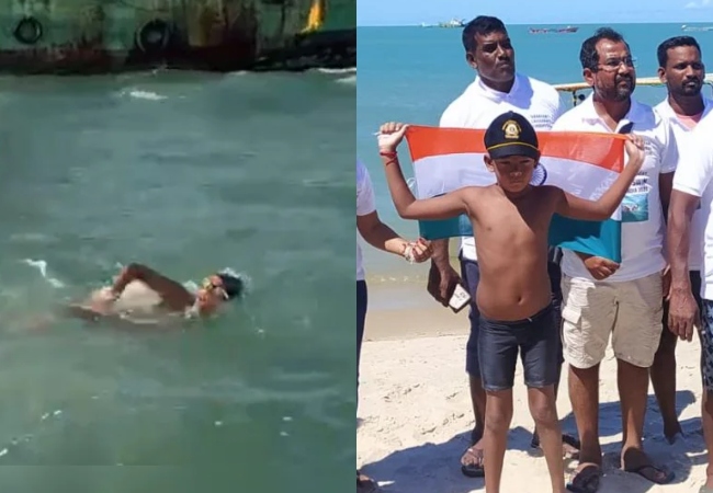 7 वर्षीय इशांक ने श्रीलंका से भारत तक तैरकर बनाया वर्ल्ड रिकॉर्ड, झारखंड के 'नन्हे तैराक' ने रचा इतिहास