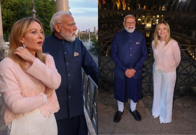 रोम में फिर दिखी ‘मेलोडी’ की बॉन्डिंग, पीएम मोदी को मेलोनी ने खुद घुमाया कोलोसियम, कार में साथ किया सफर