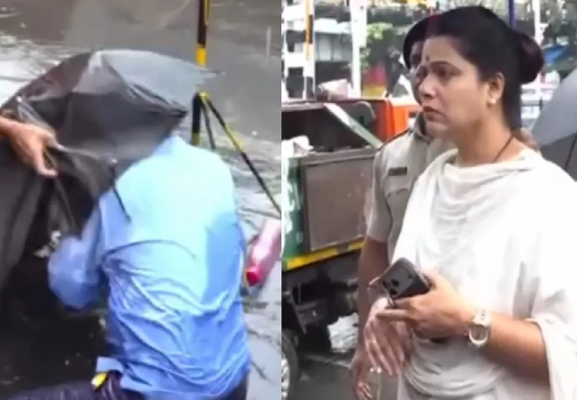 VIDEO : मुंबई की मेयर रितु तावड़े के दावों की पहली बारिश में खुली पोल, जब उनके सामने ही गटर में गिरा बीएमसी का सफाई कर्मचारी