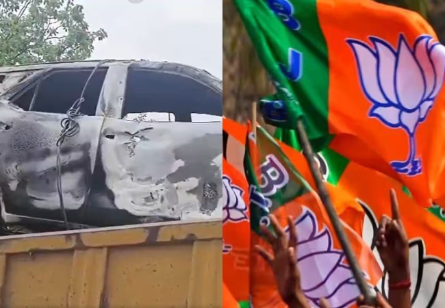 भाजपा नेता समेत तीन को कार में जिंदा जलाया, रेत खनन से जुड़े विवाद में हत्या