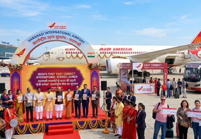 वाराणसी एयरपोर्ट से एअर इंडिया ने शुरू की देश की पहली ‘Easy Connect’ इंटरनेशनल सर्विस