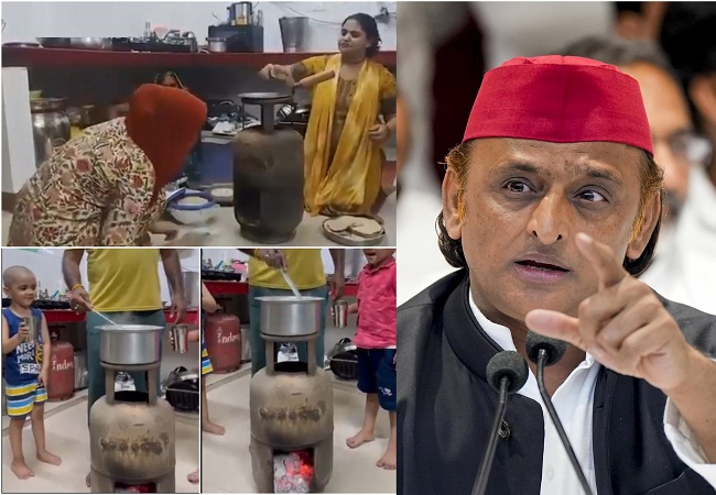 अखिलेश यादव बोले-आपदा में आविष्कार! महंगी हुई गैस तो जिस ‘सिलेंडर’ से चूल्हा जलता था उसे ही बना लिया चूल्हा