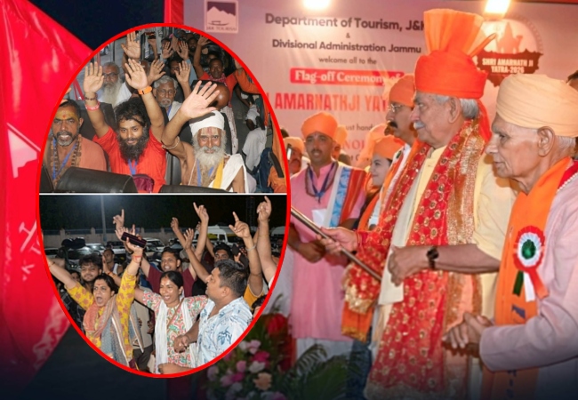 Amarnath Yatra Update : बाबा बर्फानी के दर्शन के लिए जम्मू से तीर्थयात्रियों के पहले जत्थे रवाना, LG ने दिखाई हरी झंडी