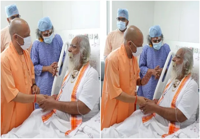 सीएम योगी ने महंत नृत्य गोपाल दास से भेंट कर पूछा कुशल-क्षेम, लखनऊ के मेदांता अस्पताल में हैं 29 जून से भर्ती