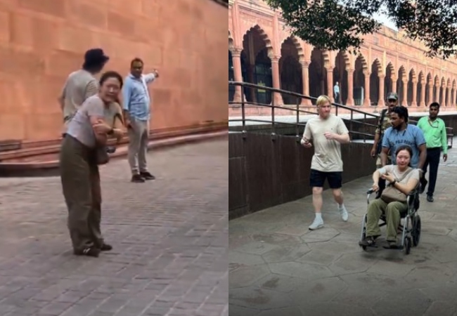 Video-ताजमहल घूमने आई कोरियन महिला को बंदर ने काटा, एक घंटे तक एंबुलेंस ना आने पर दर्द से तड़पती रहीं