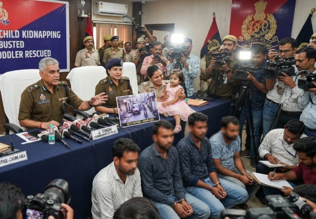 लखनऊ पुलिस की बड़ी कामयाबी, 48 घंटे में 1.5 साल की अगवा बच्ची बरामद, 5 बदमाश गिरफ्तार