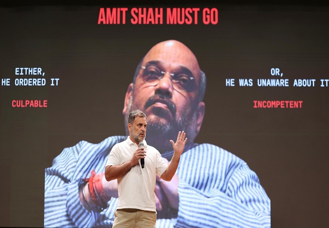 राहुल गांधी बोले- अमित शाह संसद में छात्रों के ख़िलाफ़ हुई बर्बर हिंसा के बारे में सफ़ाई देने से इतना क्यों डर रहे हैं?