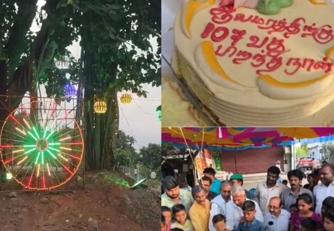 बरगद का पेड़ हुआ 107 साल का तो केक काटकर मनाया गया उसका बर्थडे, वजह जान हो जाऐंगे हैरान