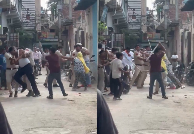 Video- दिल्ली पुलिस पर भलस्वा डेयरी इलाके में हमला, दबंगों ने आंखों में मिर्ची पाउडर डालकर लाठी–डंडों से पीटा